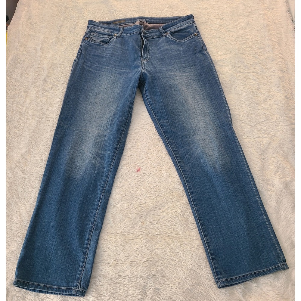 Kut from the Kloth Jessica High Rise Straight Leg Jeans Blue Wash KP698MA1 12